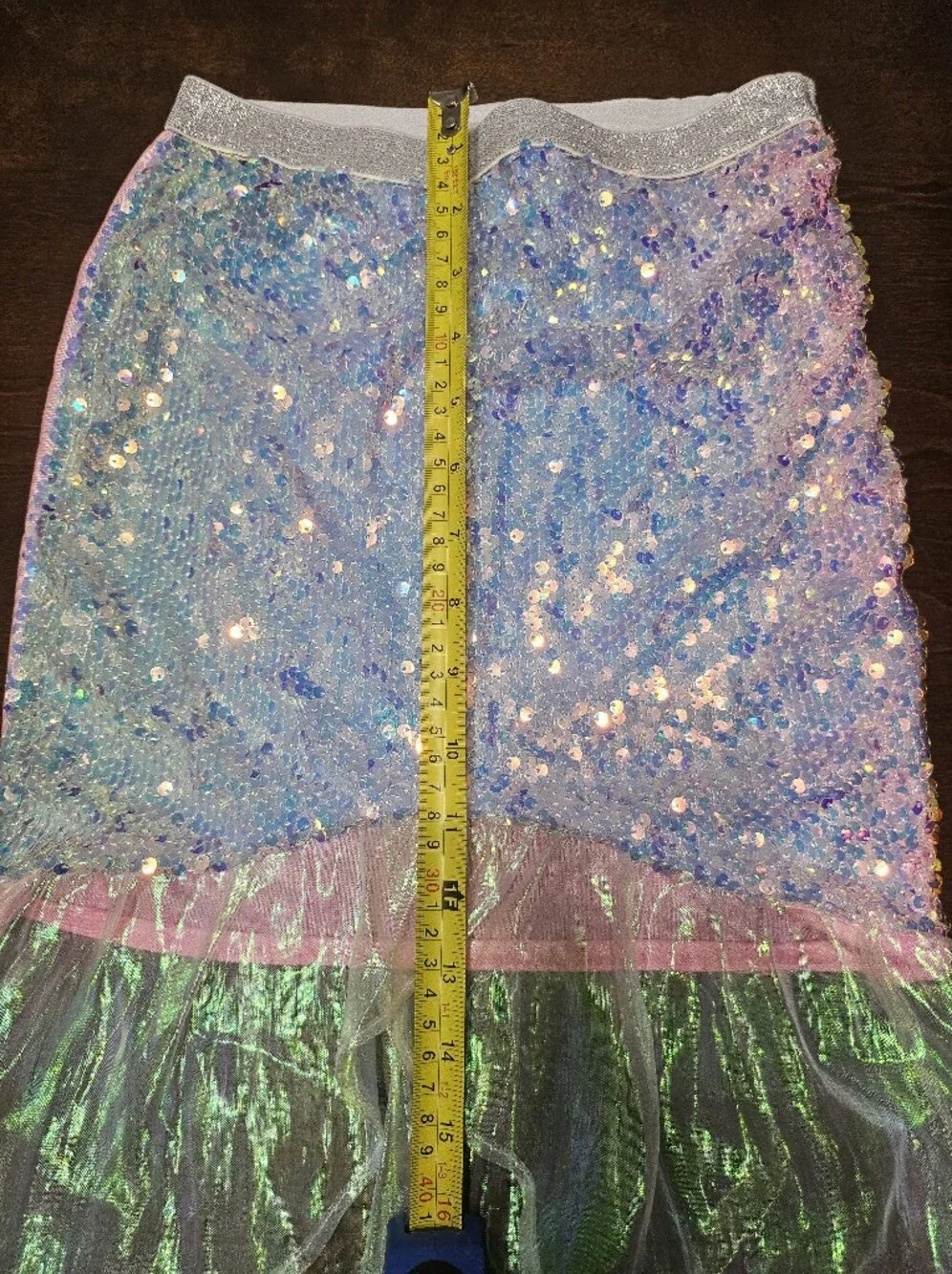 More Than Magic Pink Iridescent Sequin & Tulle Mermaid Skirt/ Swim Cover-up